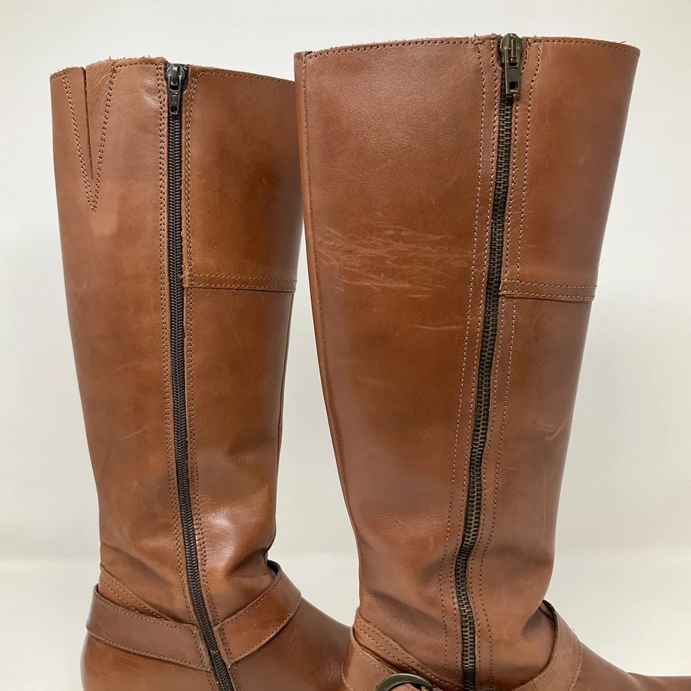 Aldo Brown Leather Riding Boots - Picture 7 of 14